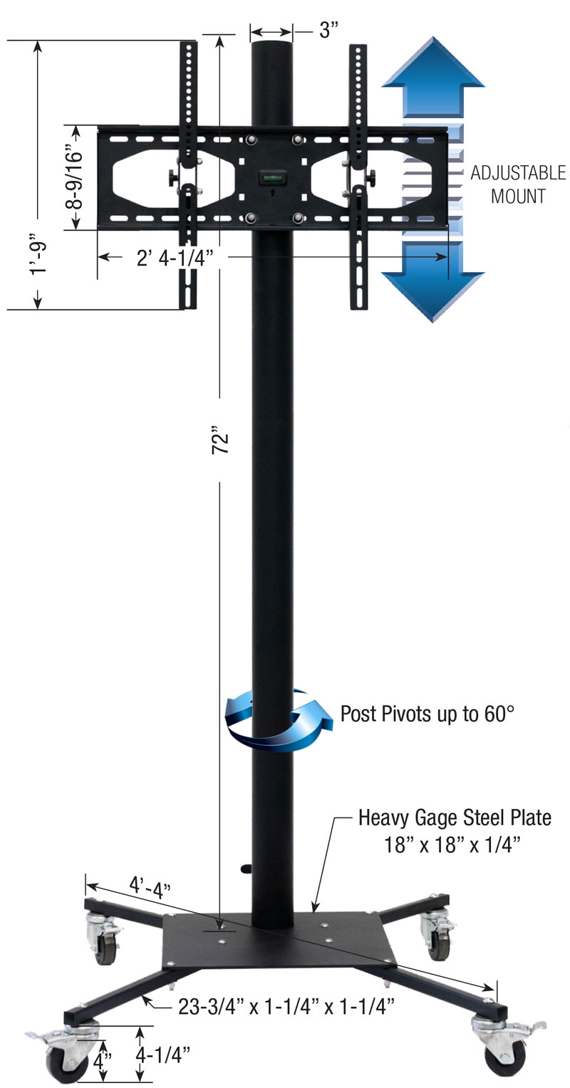 Outdoor Portable Cart w/ Tilt Mount SkyVue Outdoor TVs